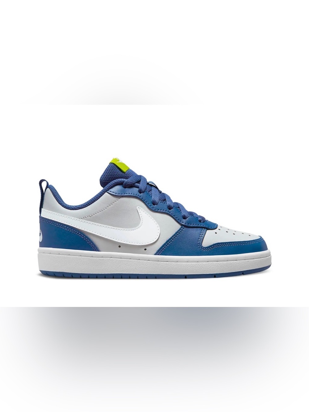 Nike Court Borough Low 2 GS Boys Sneakers Grey White Mystic Navy Size 4.5Y NEW
